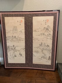 Korean 2 Panel Screen, Joseon Period