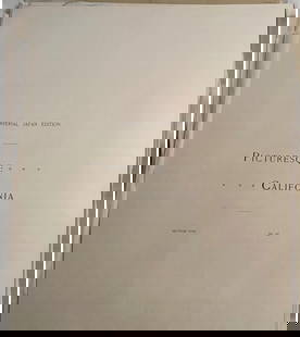 Picturesque California, by John Muir, Volume 5, Imperial Japan Edition: Picturesque California was an 1888 "coffee table" book edited by John Muir, published by the J. Dewing Publishing company, featuring over 600 etchings, photogravures, and wood etchings, 700 additional