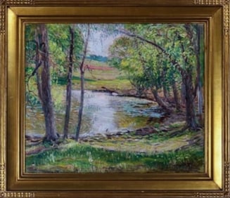 Joseph Kleish, Woodland Scene, O/C