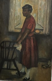 Black Americana, O/C, Woman in Kitchen, 20th Century