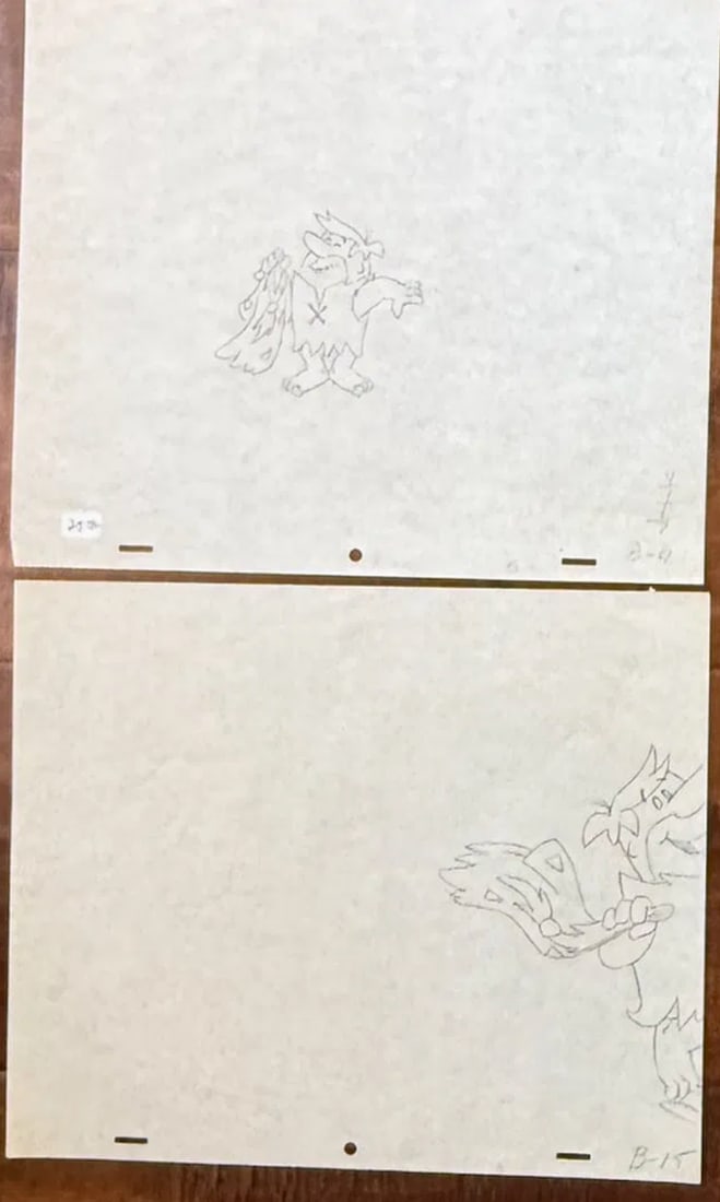 Pair of Original Production Drawings of Barney Rubble (1 of 2)
