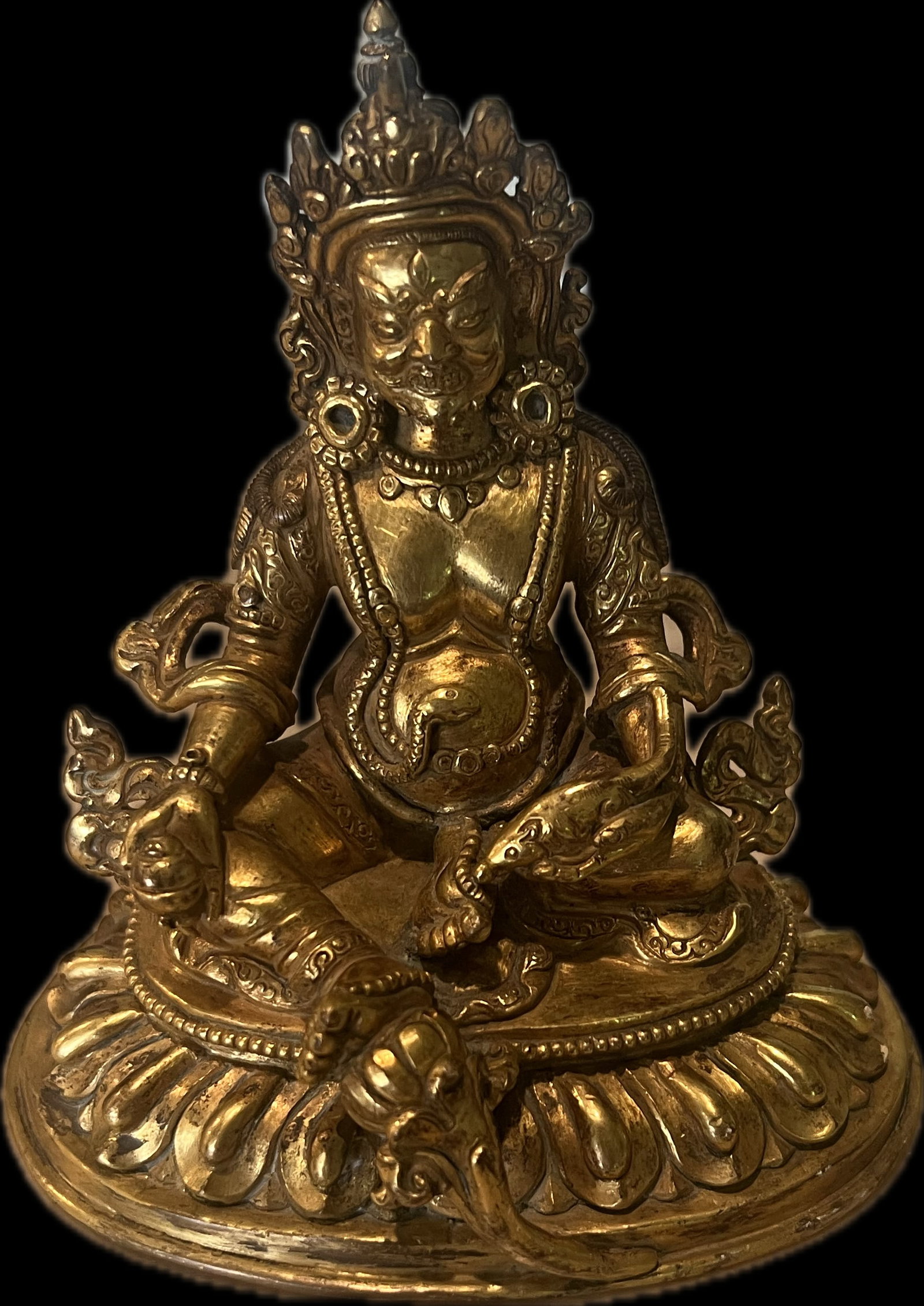 Gilded Copper Alloy Kubera, Tibet, 18th Century (1 of 4)