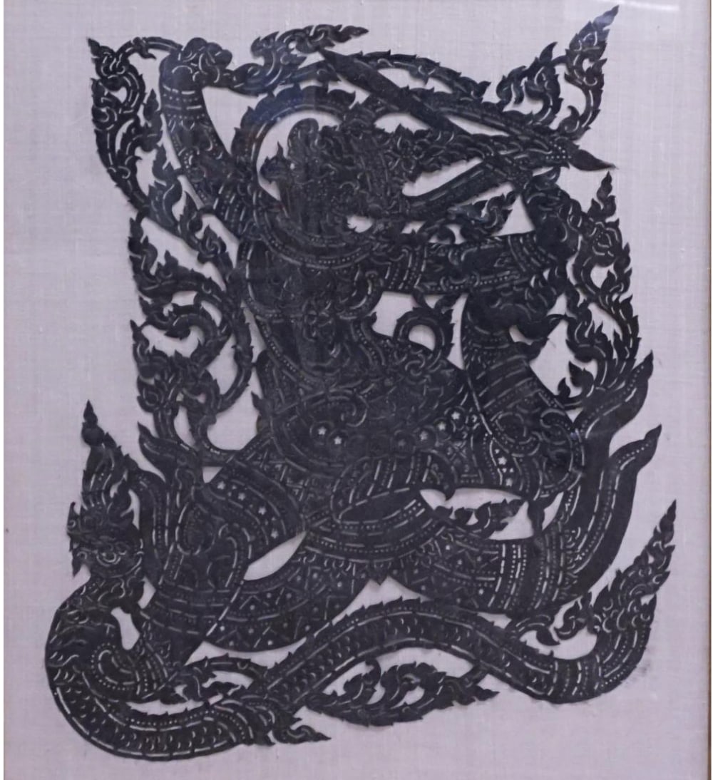 Large Antique Thai Nang Yai Shiva Shadow Puppet (1 of 1)