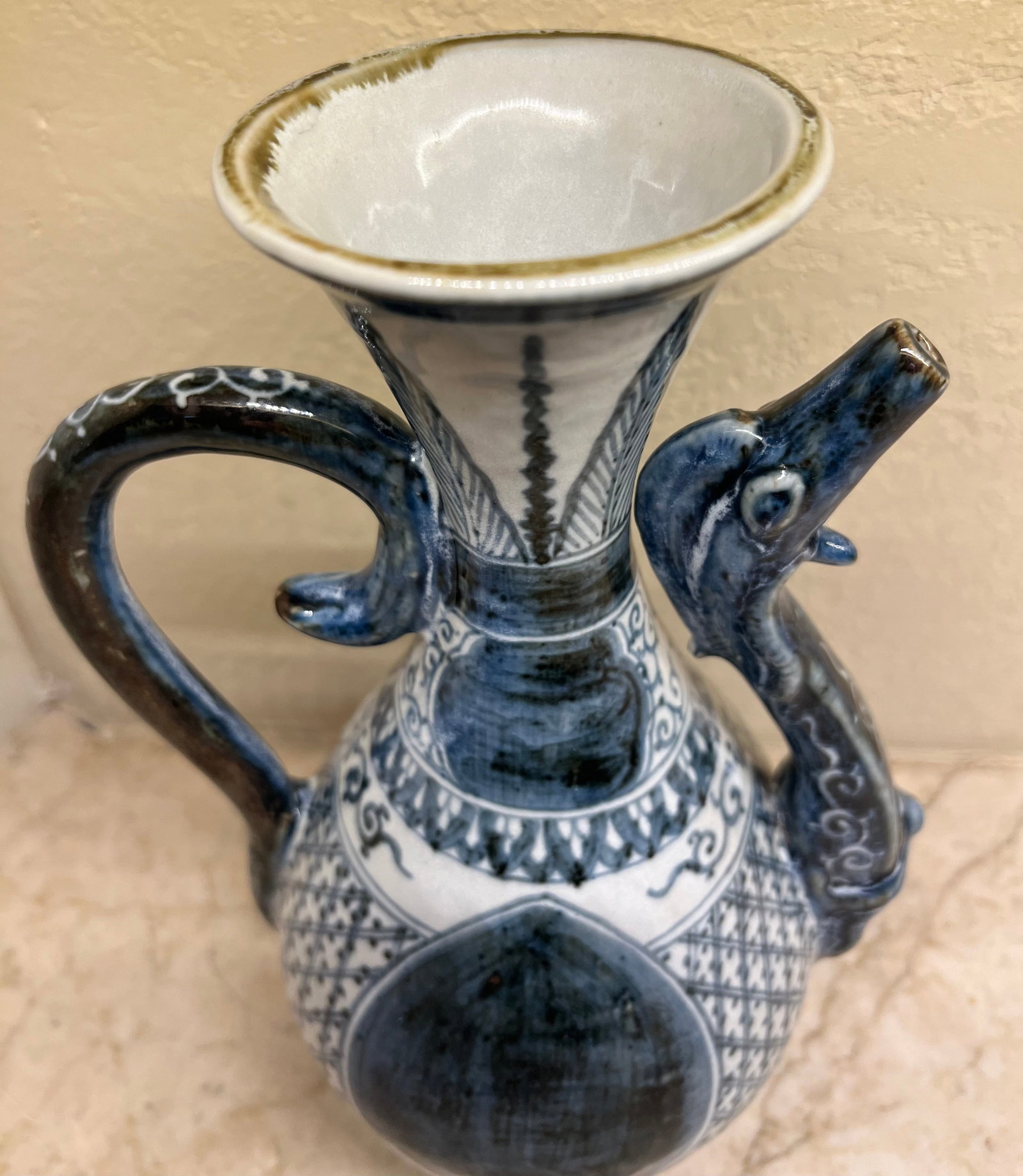 Chinese Blue and White Wine Ewer (1 of 2)