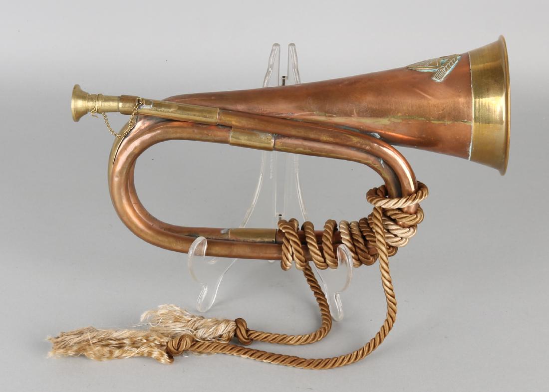 Old / antique German trumpet with Swistaka sign. Brass