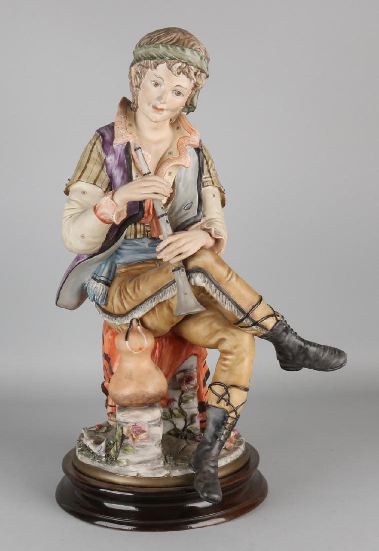 Large Italian Capodimonte porcelain figure. Boy with