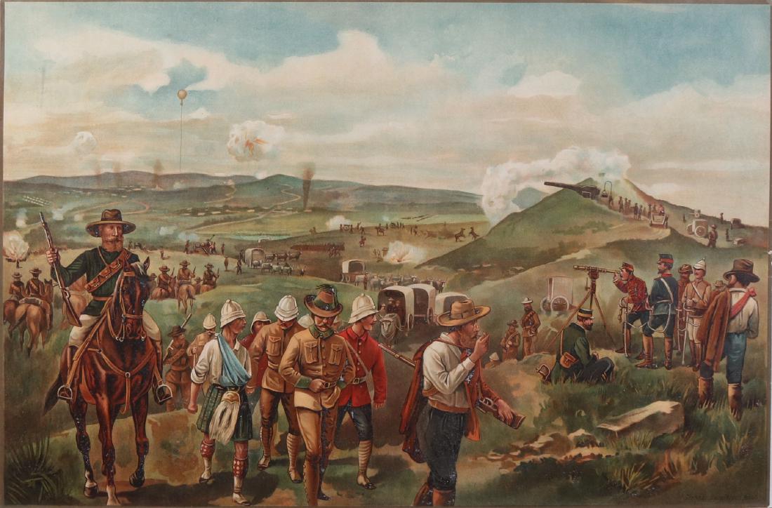 Two antique South African posters. Boer war transvaal.: Two antique South African posters. Boer war transvaal. Stone print on paper. Small tear. Dimensions: 62 x 41.5 cm. In good condition.