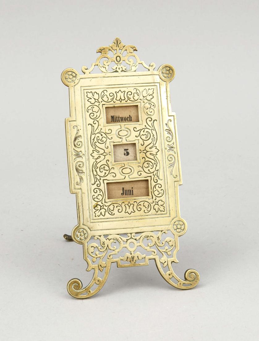 Antique German brass desk calendar GRNAB Banker Gold Antique Brass