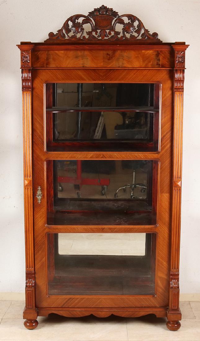 German Antique Mahogany Display Cabinet With Glass Jun 29 2019