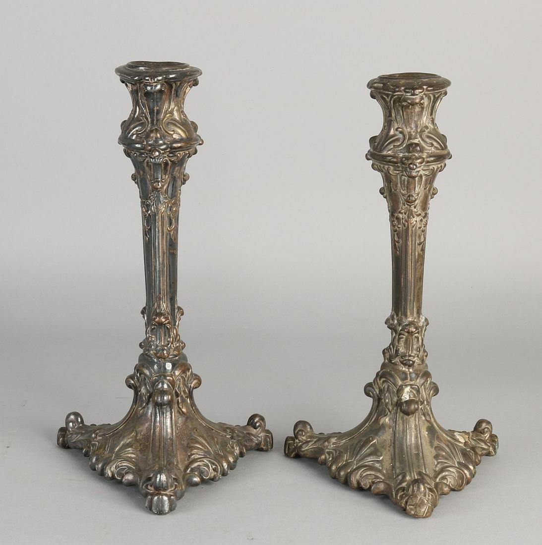 Two antique plated candle chandeliers. Circa 1900. (1 of 1)