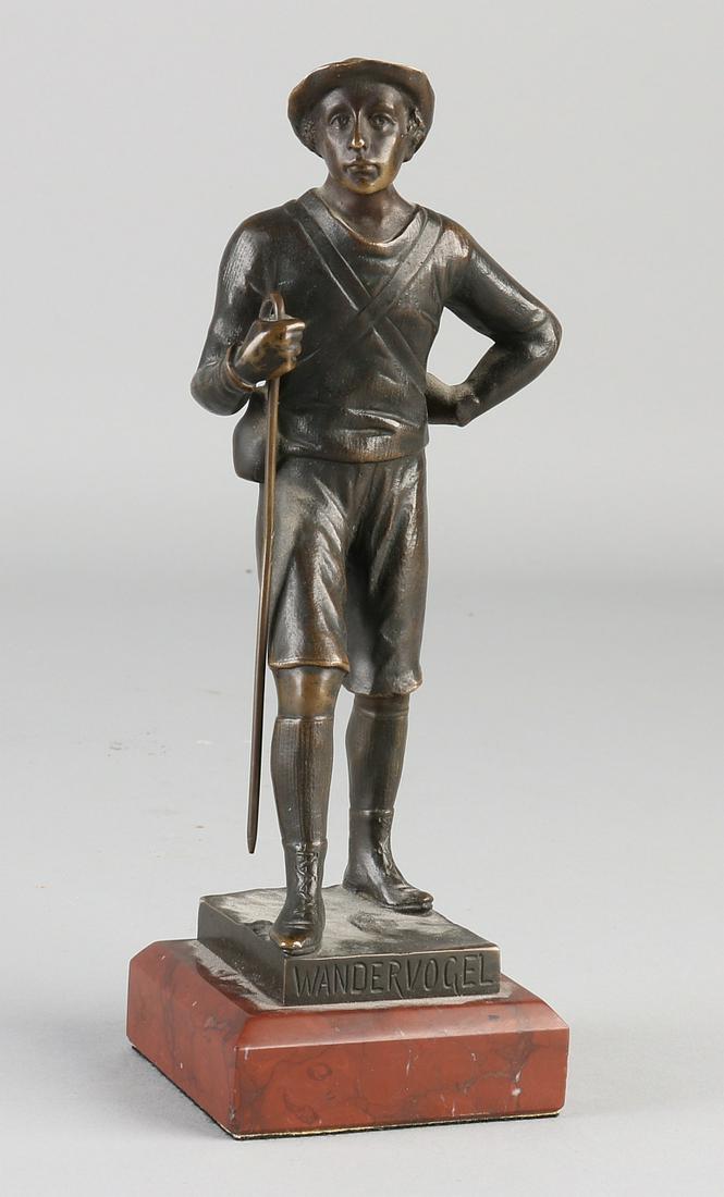 Antique bronze figure on marble base. Titled: (1 of 1)
