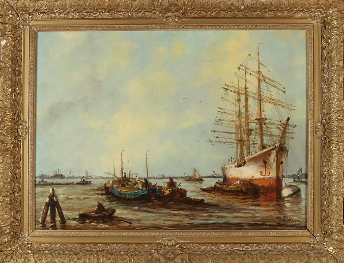 Wim Bos. 1906 - 1977. Port of Rotterdam with (1 of 1)