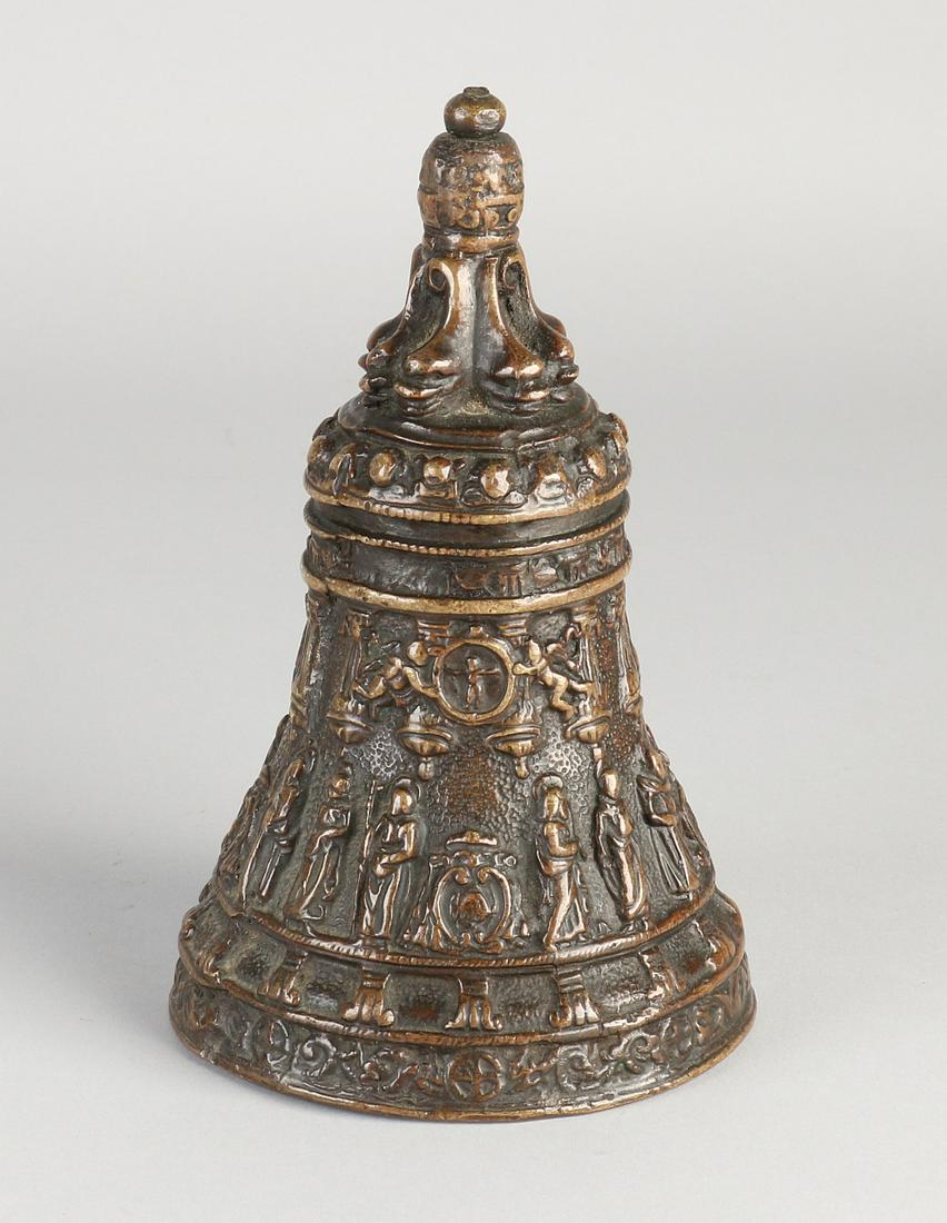 Renaissance-style bronze bell with angels and apostles (1 of 1)