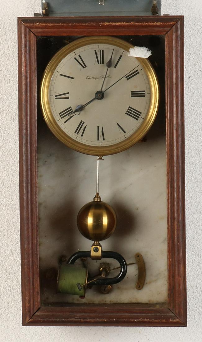 Antique French Electrique Brillie wall clock clock with (1 of 2)