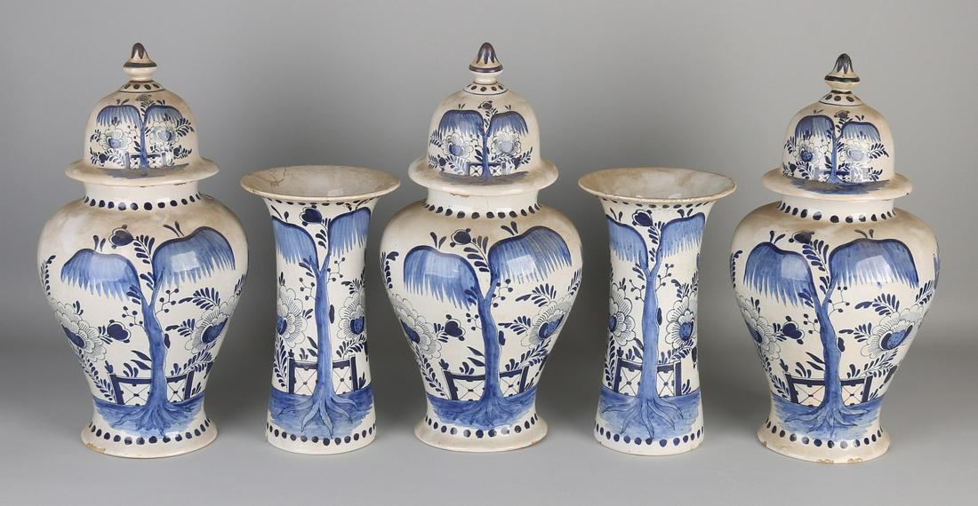 Five-piece antique Delft Fayence garniture with (1 of 2)