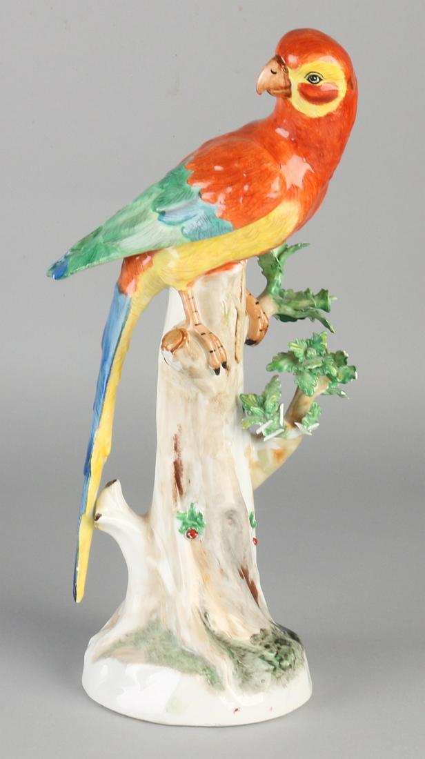 Large German Dresden porcelain parrot. 20th century. (1 of 1)