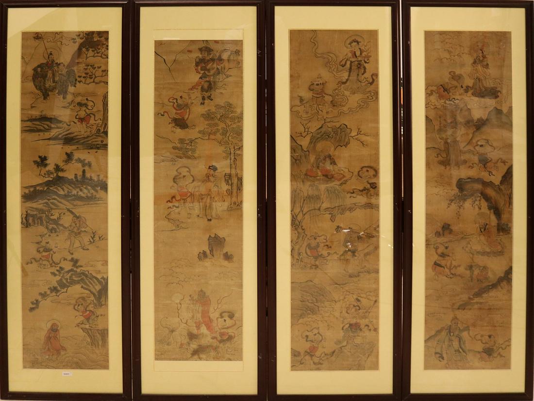 Four Chinese watercolors on paper. Approximately 1900. (1 of 3)