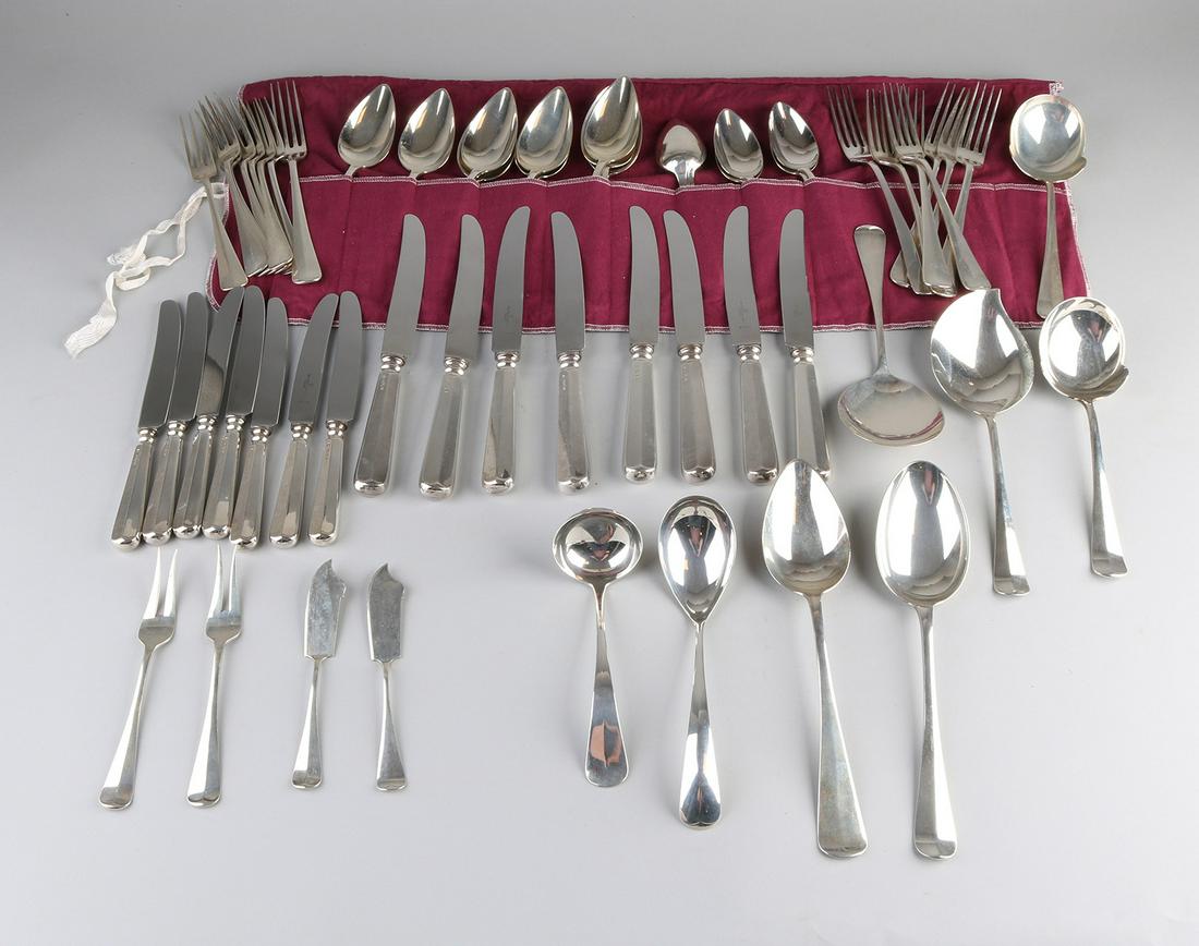 Large silver cutlery, 833/000, Model Haags Lofje with 8 (1 of 2)