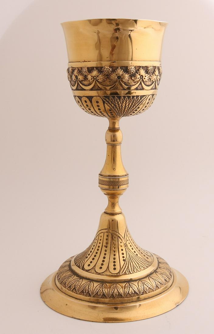 Silver gold plated chalice, 13 lothe, 812/000, on round (1 of 2)