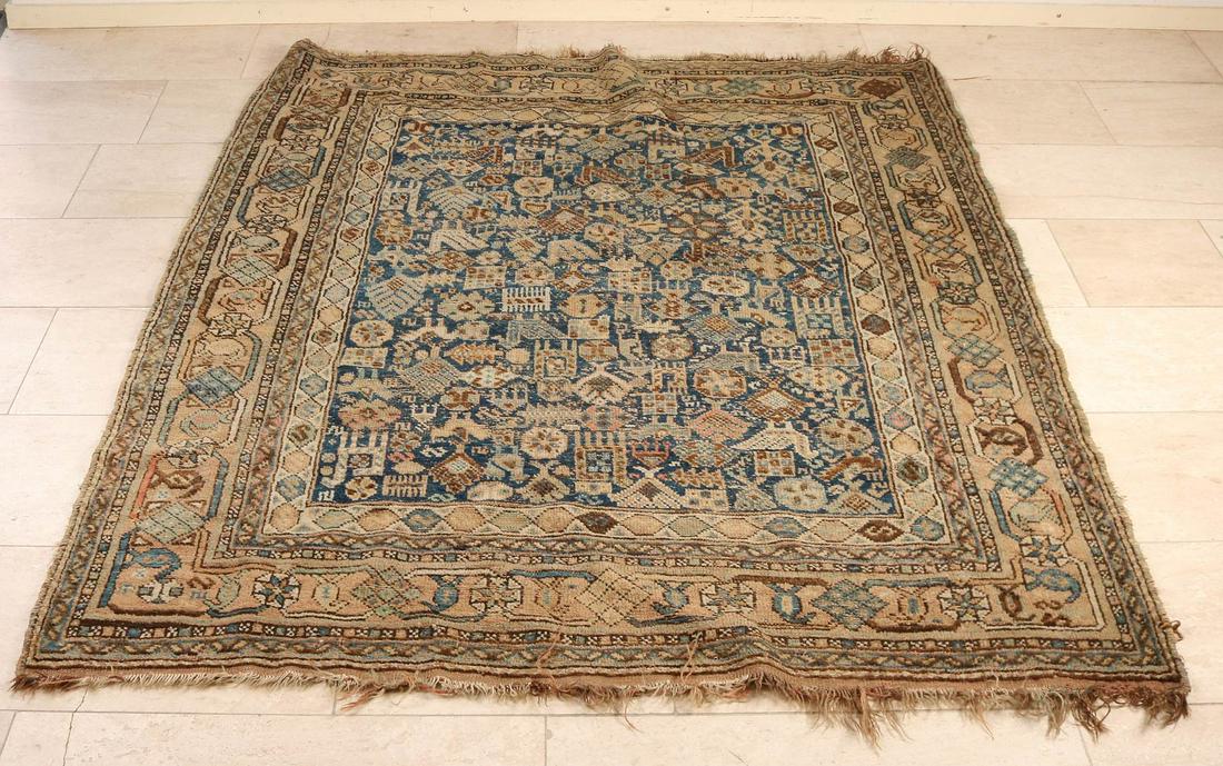 Antique Persian rug. Floral / multi-colored. Wear. (1 of 3)