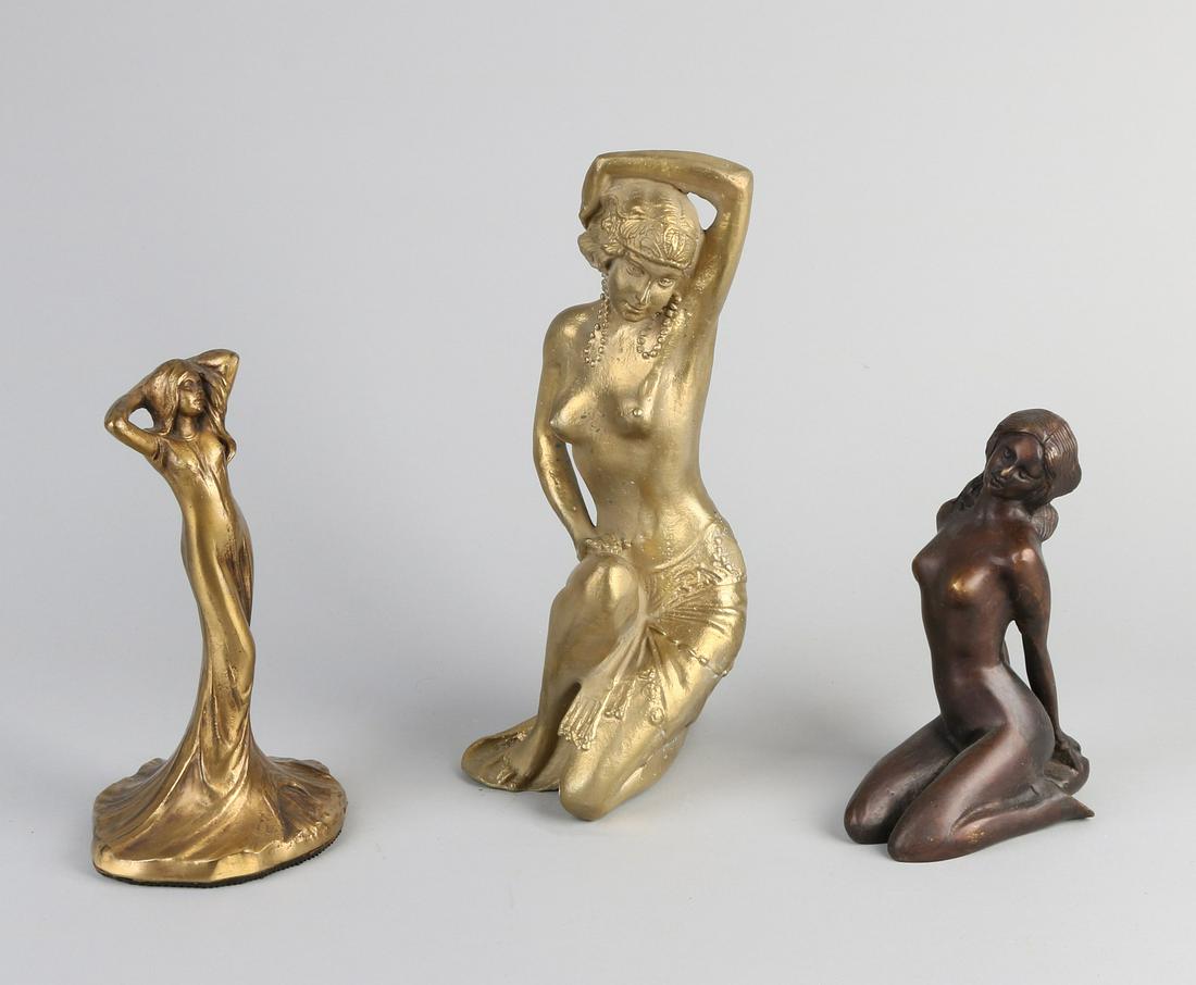 Three bronze Art Nouveau style female figures, 20th (1 of 1)