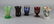 Five various Bohemian crystal glasses colored, ca.