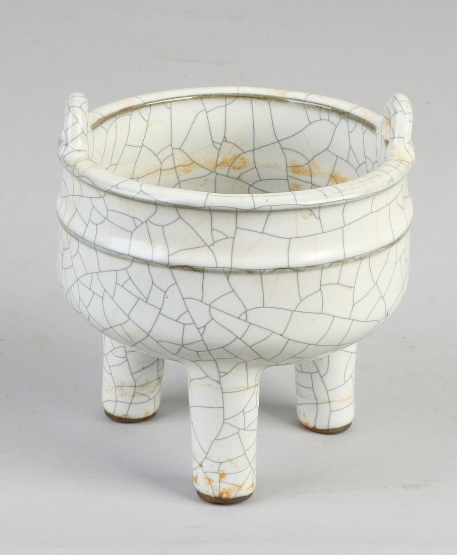 Chinese porcelain incense burner on three legs, with (1 of 1)