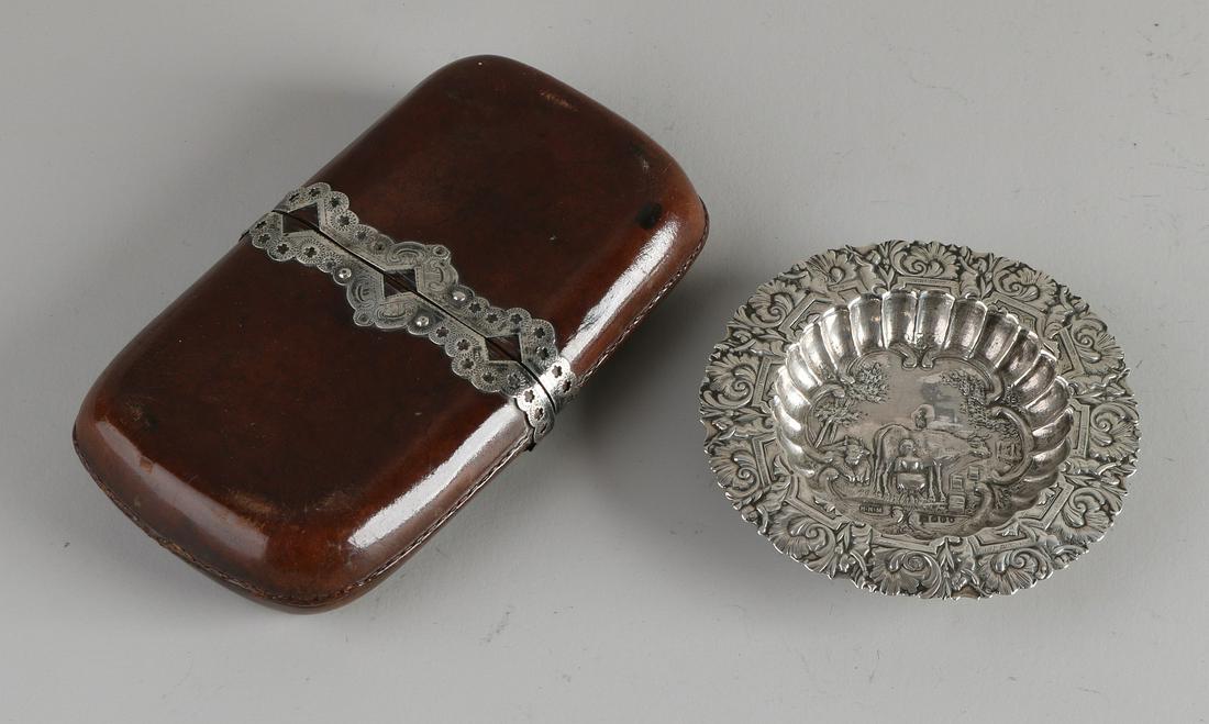 Two parts of silver, with a round ashtray, 925/000, (1 of 1)