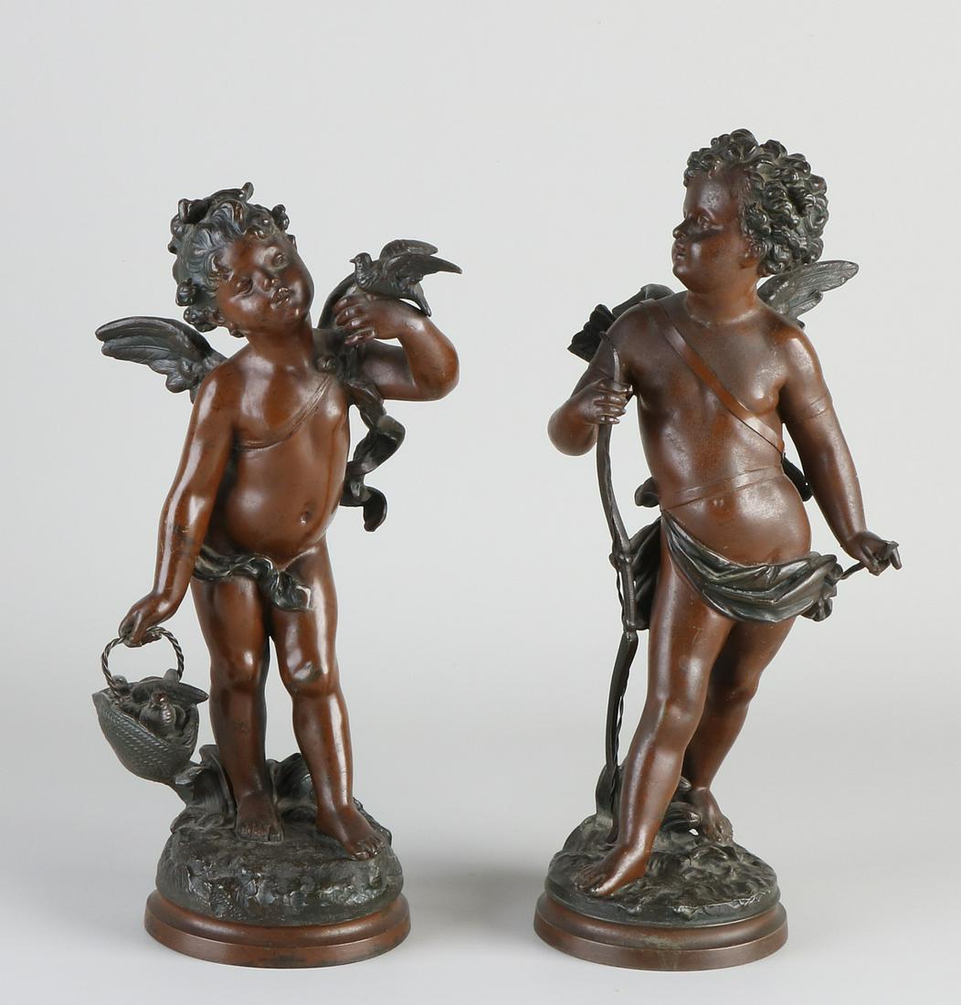 Two antique French composition metal figures.  Amor (1 of 1)