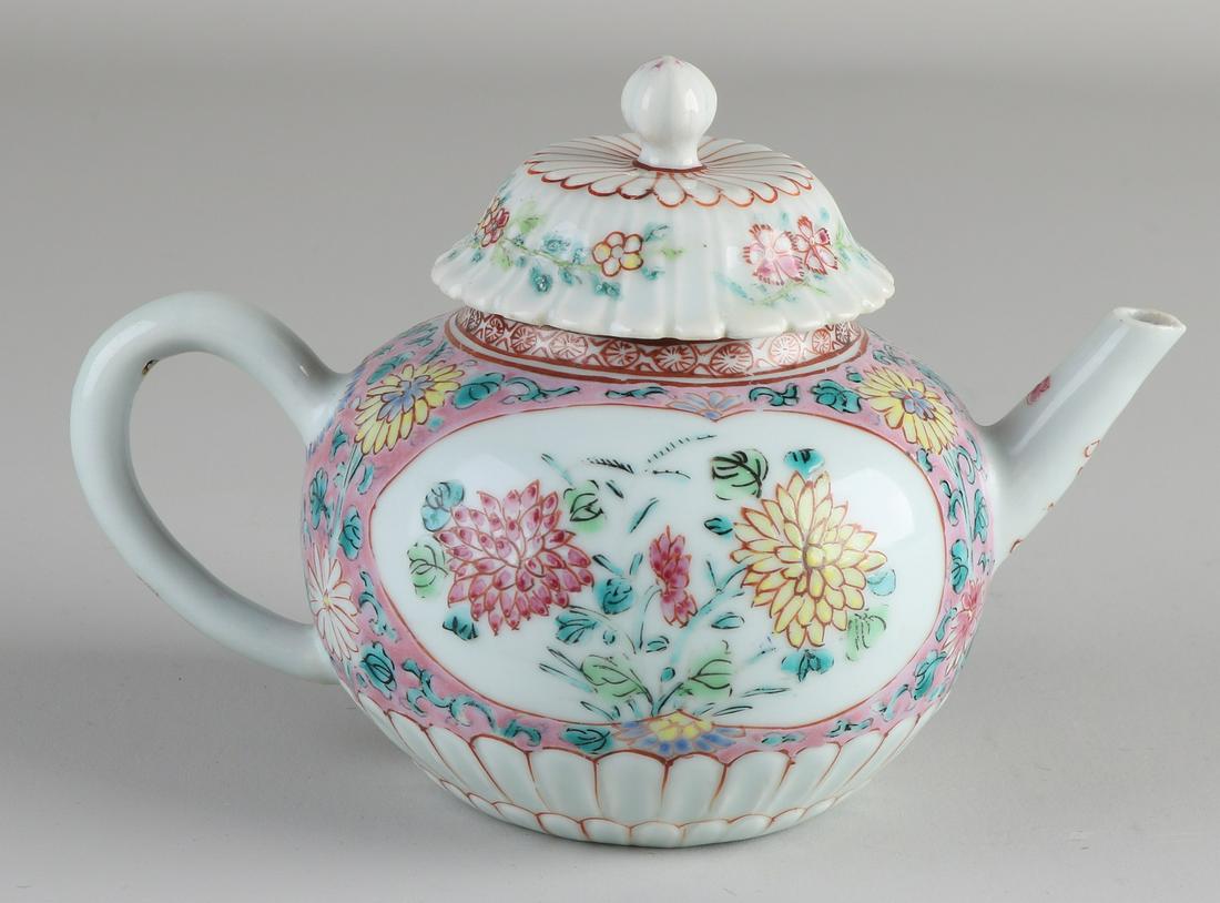 Antique Chinese porcelain Family Rose teapot with (1 of 3)