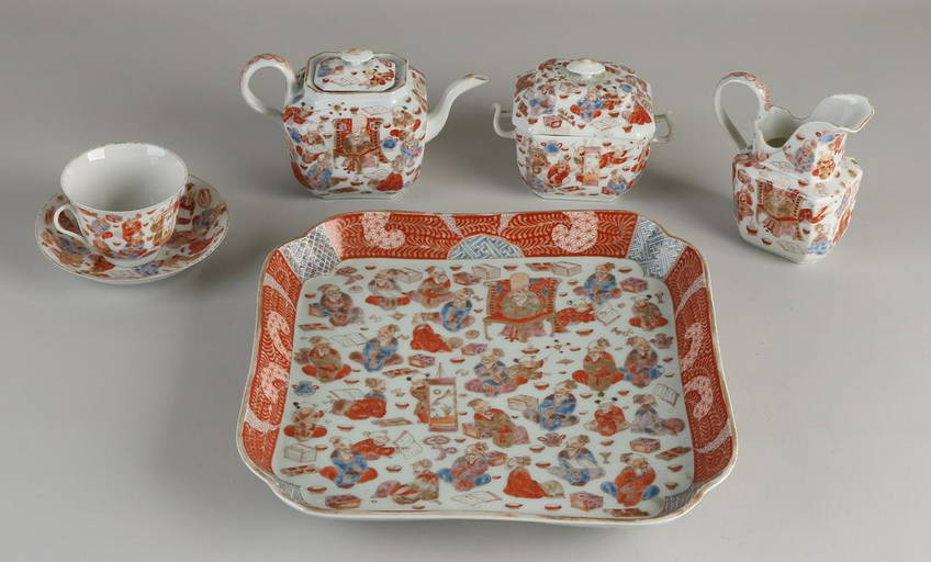 Antique fivepiece Japanese Imari porcelain tea set Oct 24, 2020