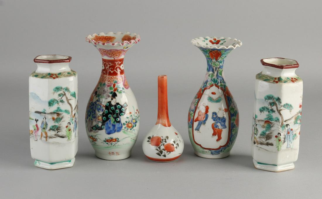Five antique Japanese vases. 19th - 20th (1 of 1)