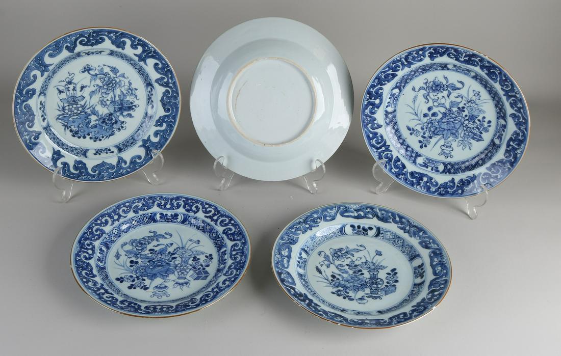 Set of five 18th century Chinese porcelain plates with (1 of 1)