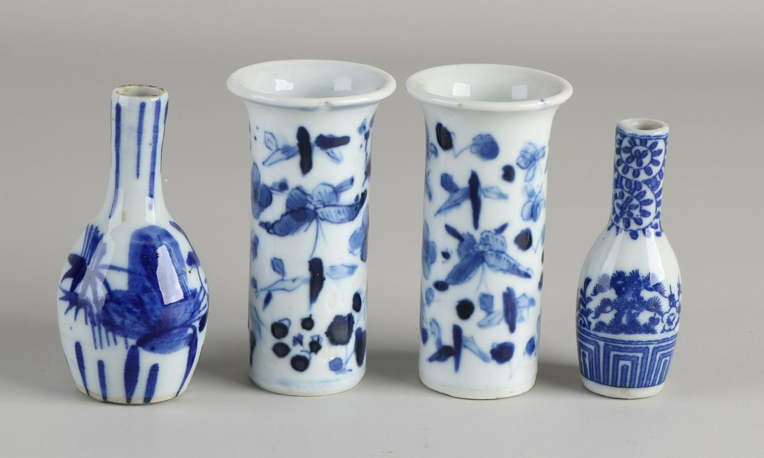 Four antique Chinese porcelain miniature vases.  (1 of 1)