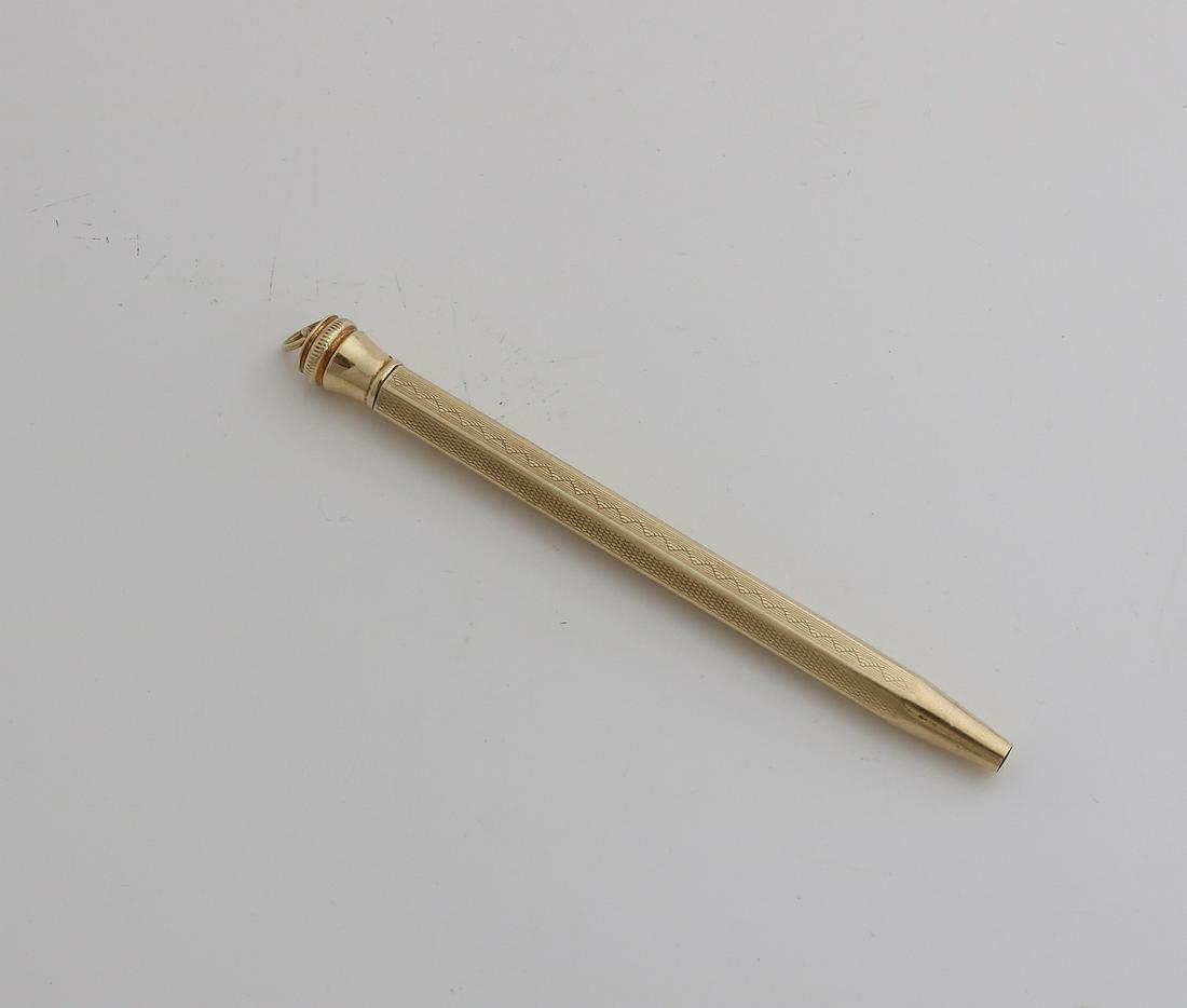 Yellow gold mechanical pencil, 585/000, hexagonal with (1 of 1)