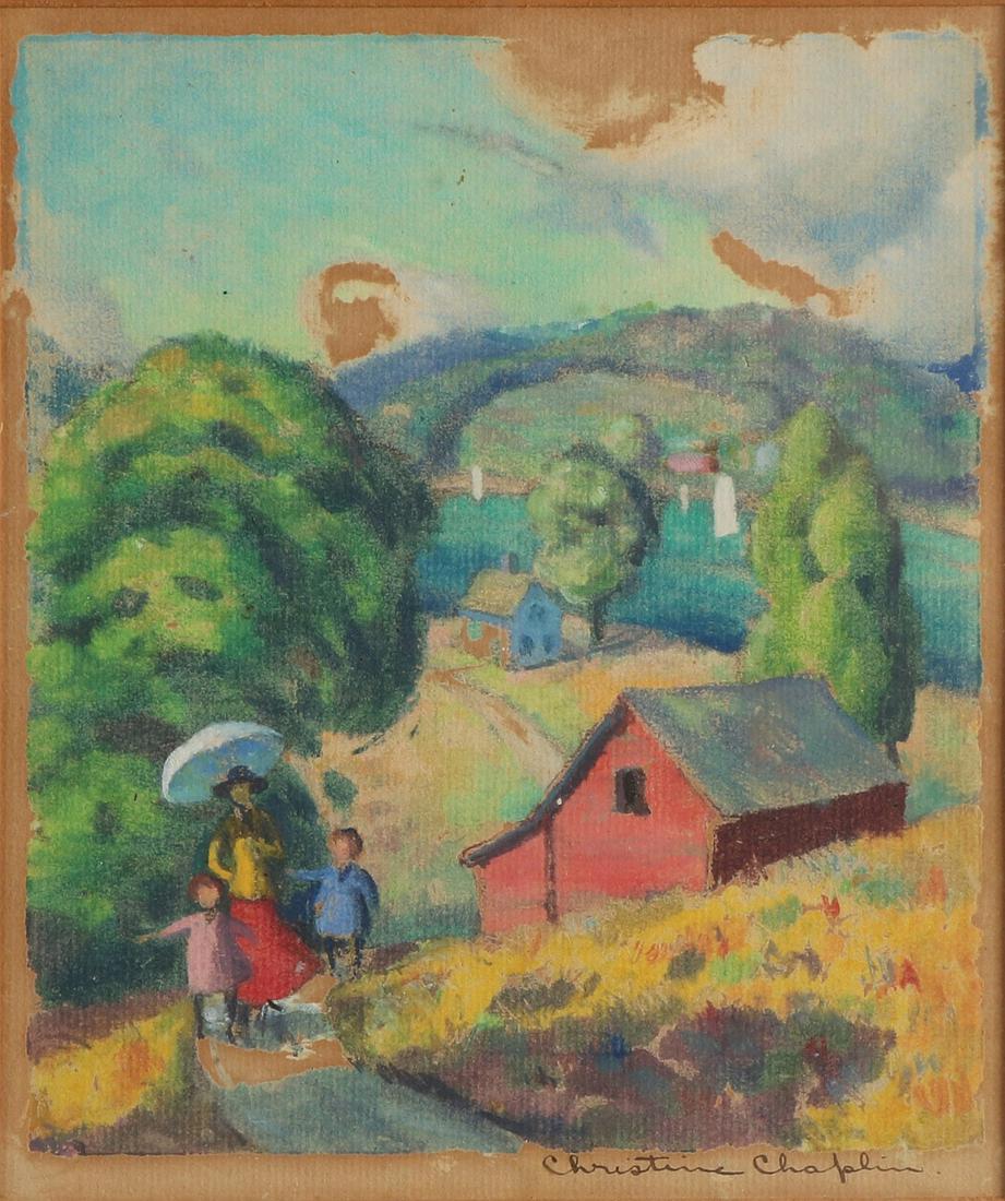 Christine Chaplin. 1842 -? Walking figures in (1 of 2)