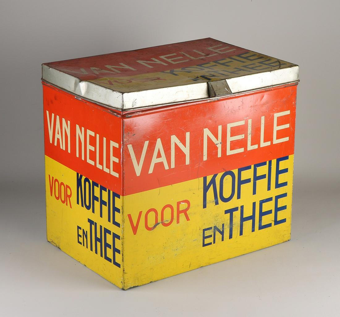 Large 1930s Van Nelle coffee + tea storage tin.  (1 of 1)