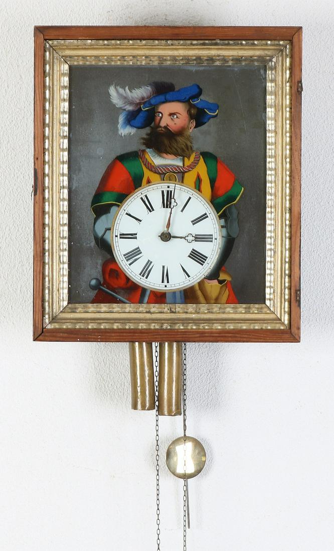 19th century German Black Forest clock with back glass (1 of 1)
