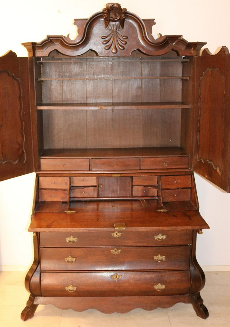 18th century oak Dutch writing cabinet with various (1 of 2)