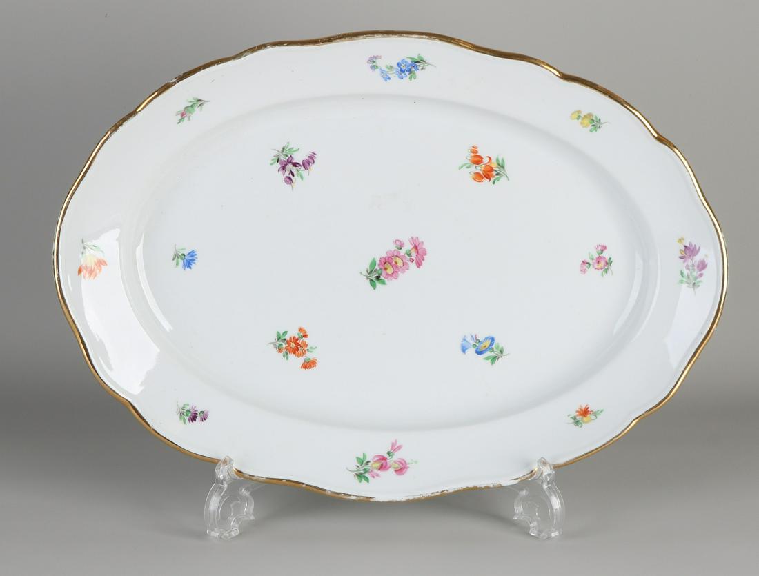 Large Meissen porcelain meat dish with floral / gold (1 of 2)