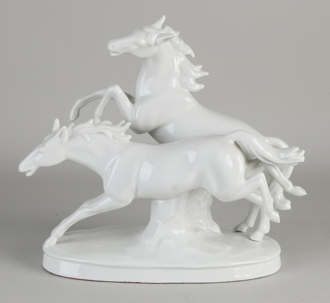 German white porcelain Sitzendorf figures group.  (1 of 2)