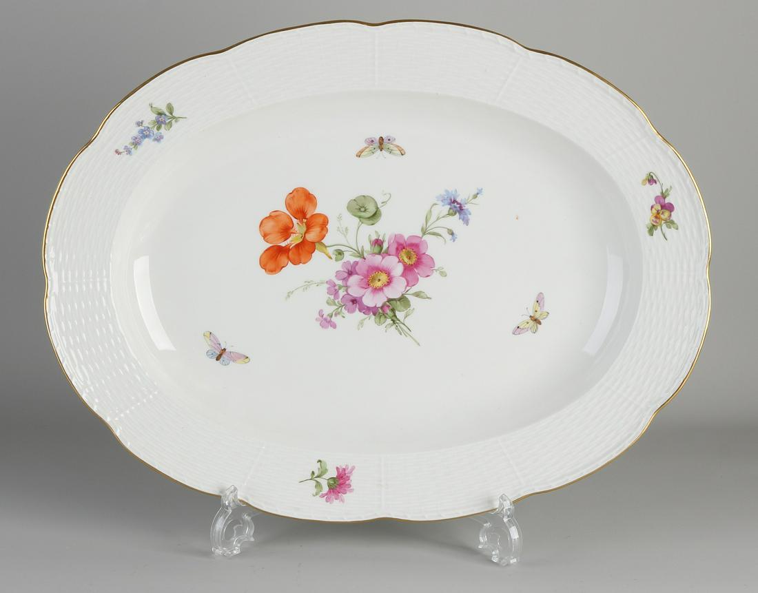Large German porcelain KPM meat dish with floral / (1 of 2)