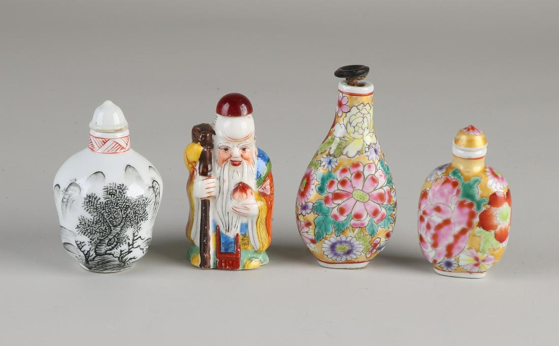 Four old Chinese porcelain snuff bottles. Three of (1 of 1)