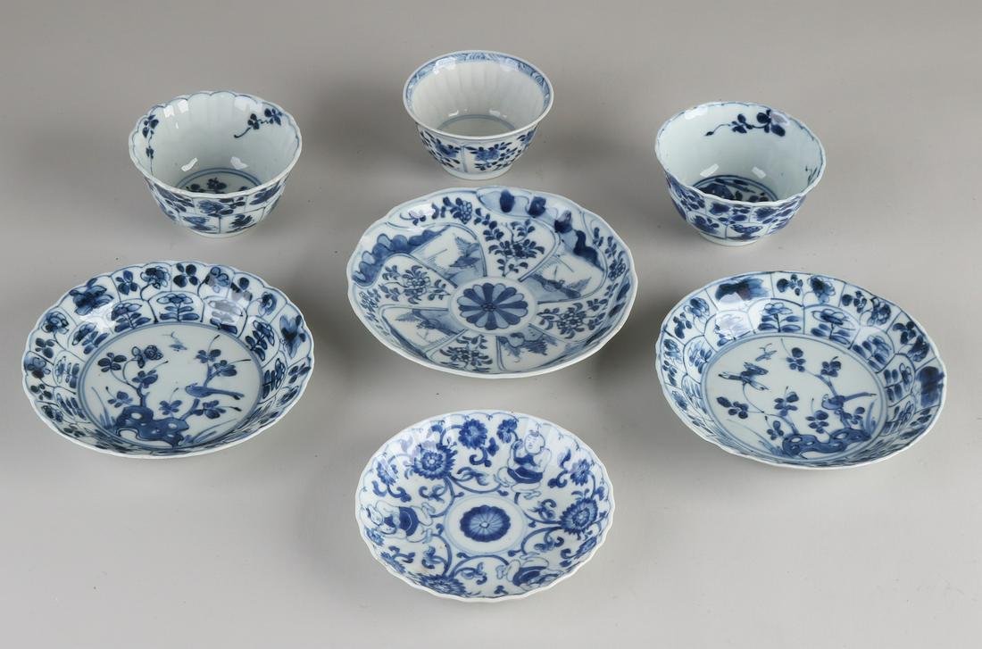 Antique Chinese porcelain cups and saucers.  (1 of 1)