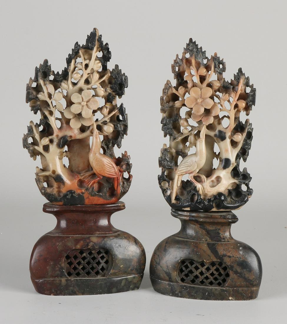 Two antique Chinese soapstone figures. Circa 1900. (1 of 1)