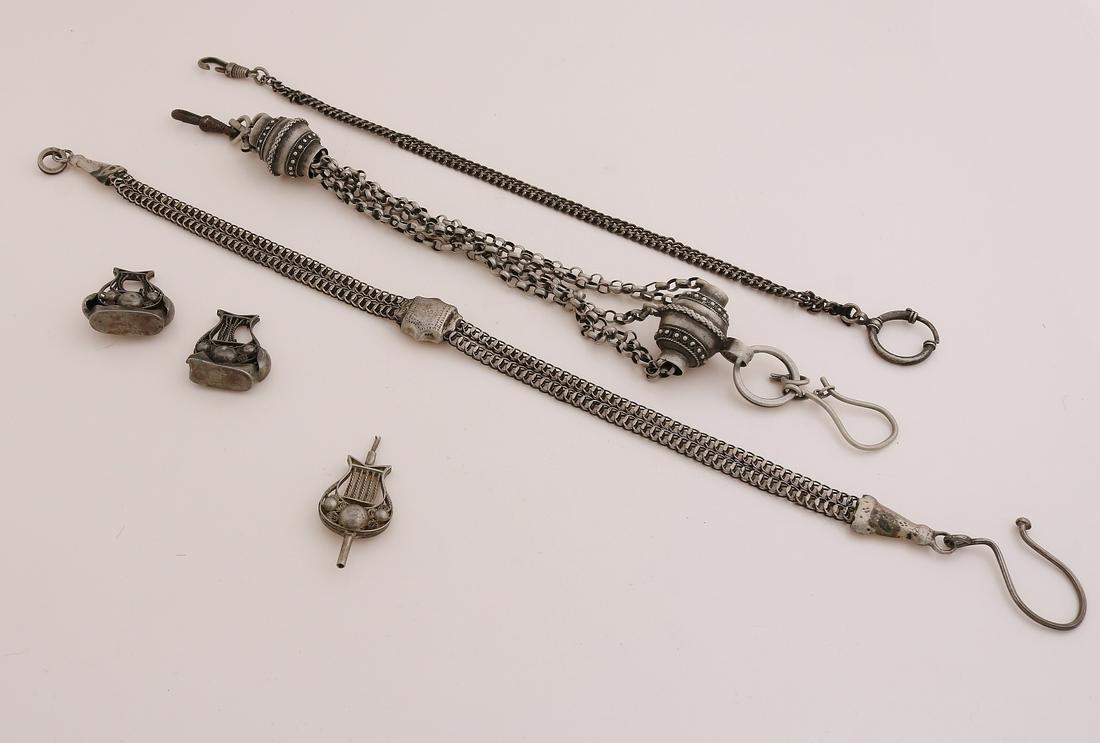 Lot of silver watch chains (1 of 1)