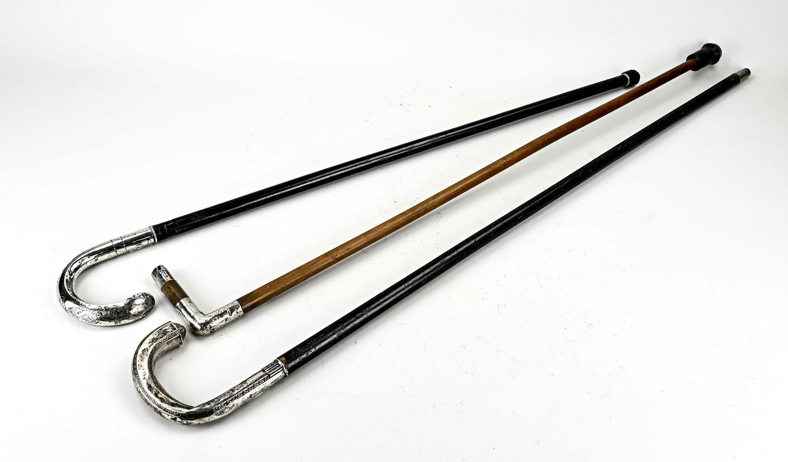 3 Walking sticks with silver (1 of 2)