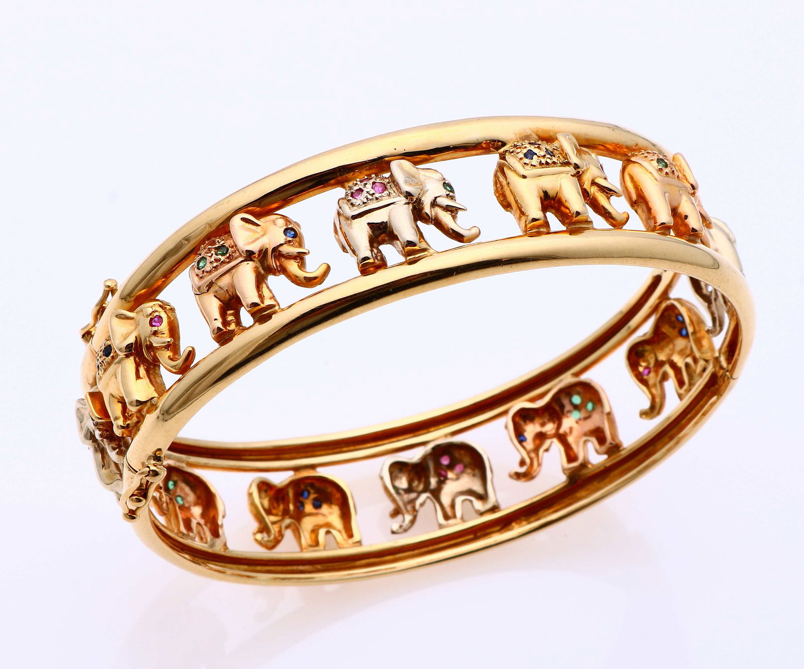 Gold bracelet with elephants (1 of 1)
