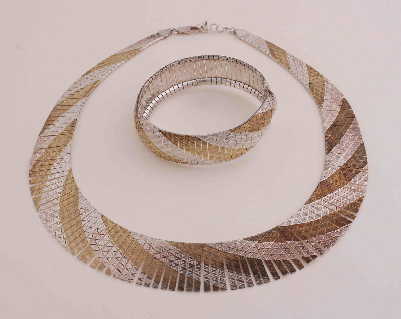 Silver necklace and bracelet (1 of 1)