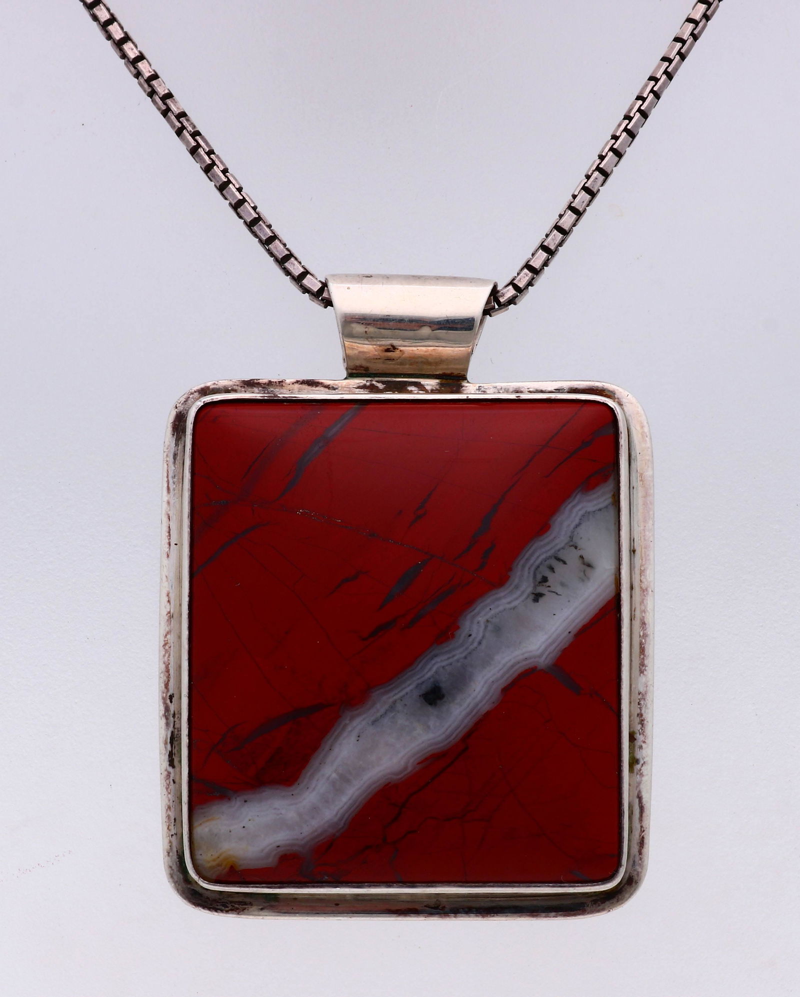 Silver necklace with pendant (1 of 1)